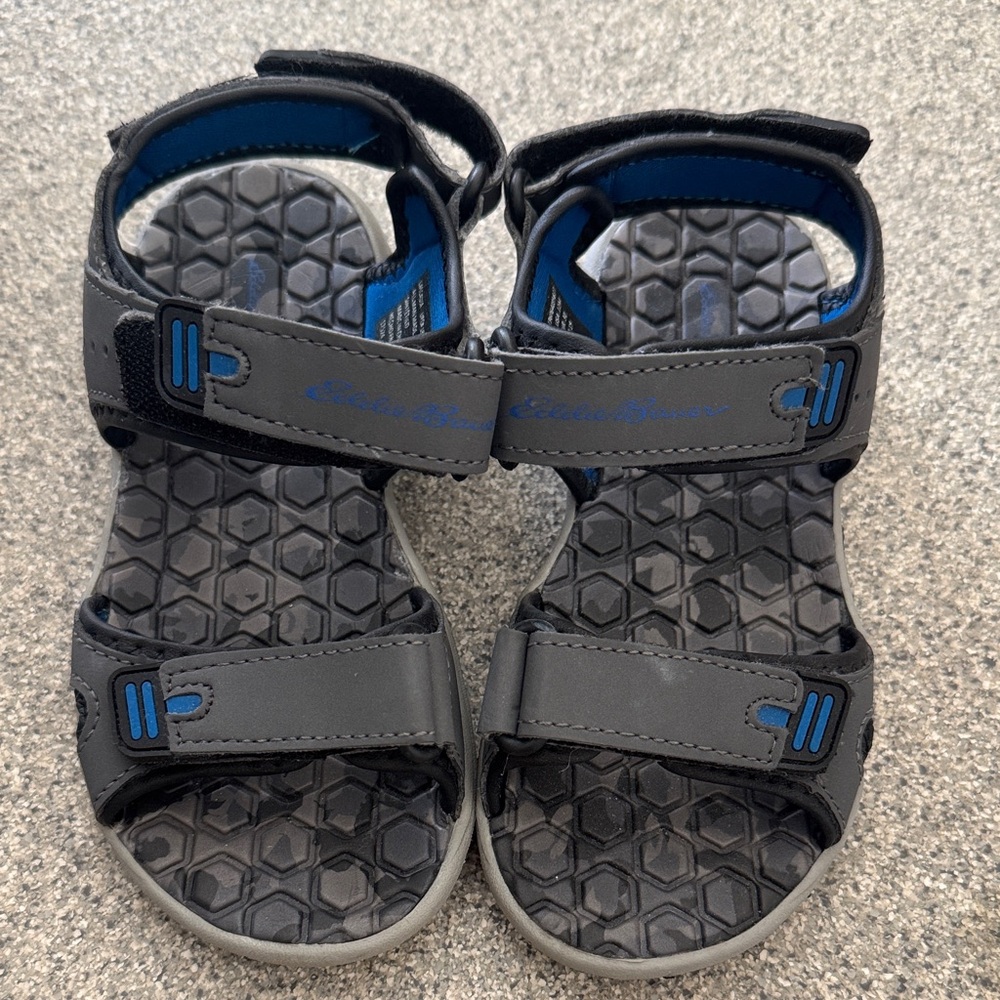Eddie Bauer Kids Charcoal and Navy Sandals